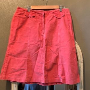 Talbots stretch corduroy mid knee skirt